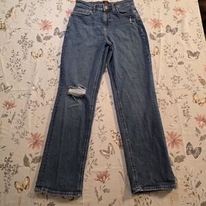 Lee Distressed Bootcut Jeans Size 4 Medium Stretch Denim